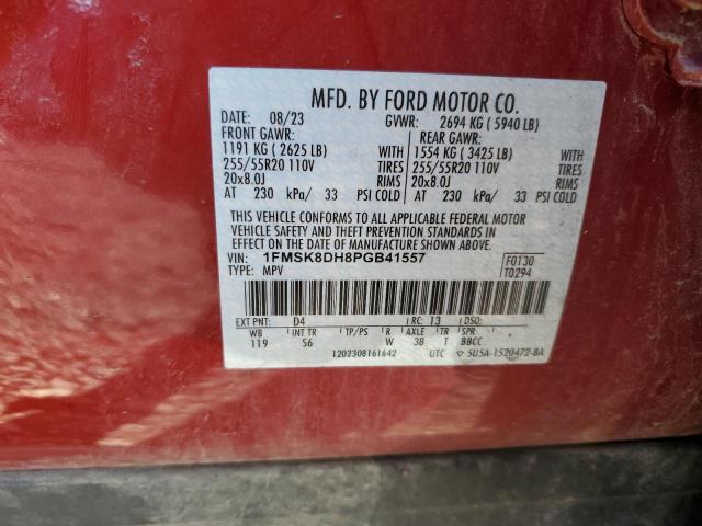 1FMSK8DH8PGB41557 - 2023 FORD EXPLORER XLT RED photo 14