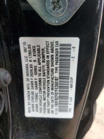 19XFB2F87FE269187 - 2015 HONDA CIVIC EX BLACK photo 12
