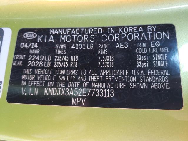 KNDJX3A52E7733113 - 2014 KIA SOUL ! GREEN photo 12