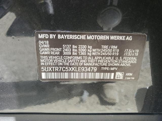 5UXTR7C5XKLE93479 - 2019 BMW X3 SDRIVE30I BLACK photo 13