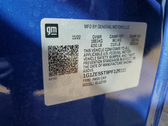 1G1ZE5ST9PF129111 - 2023 CHEVROLET MALIBU PREMIER BLUE photo 13