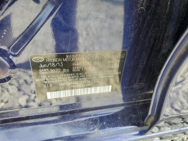 5NPDH4AE1DH367302 - 2013 HYUNDAI ELANTRA GLS BLUE photo 12