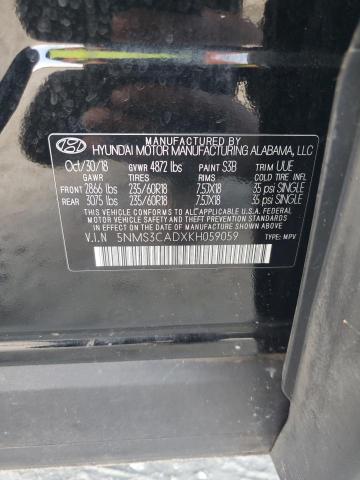 5NMS3CADXKH059059 - 2019 HYUNDAI SANTA FE SEL 黑色 照片 13