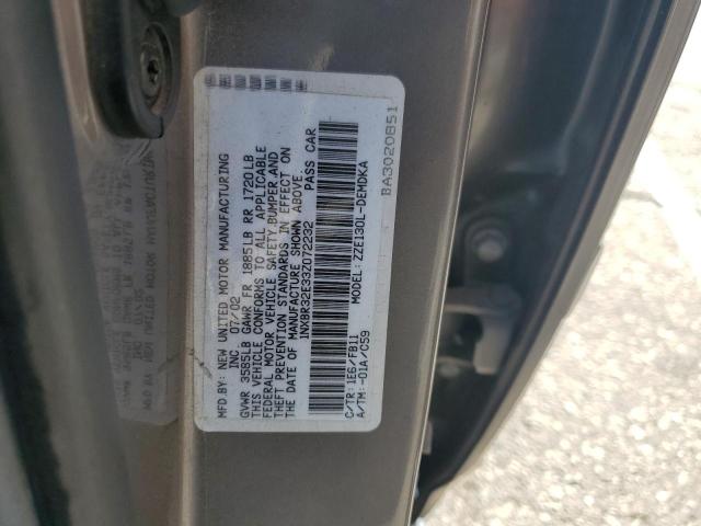 1NXBR32E33Z072232 - 2003 TOYOTA COROLLA CE 灰色 照片 12