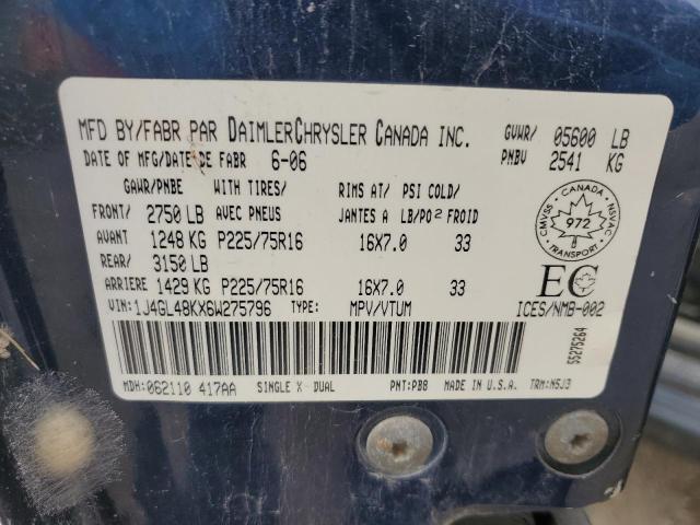 1J4GL48KX6W275796 - 2006 JEEP LIBERTY SPORT Blau Foto 13