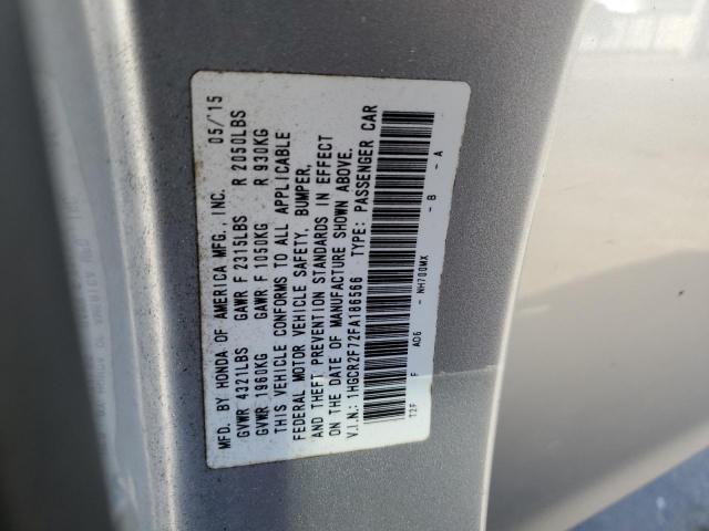 1HGCR2F72FA186566 - 2015 HONDA ACCORD EX Күміс фото 12