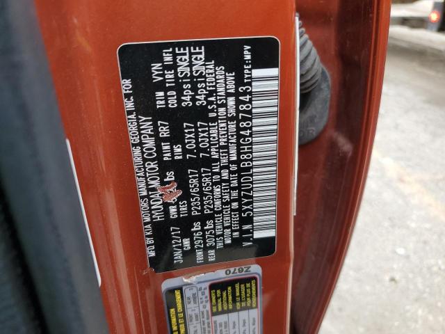 5XYZUDLB8HG487843 - 2017 HYUNDAI SANTA FE SPORT ORANGE photo 13