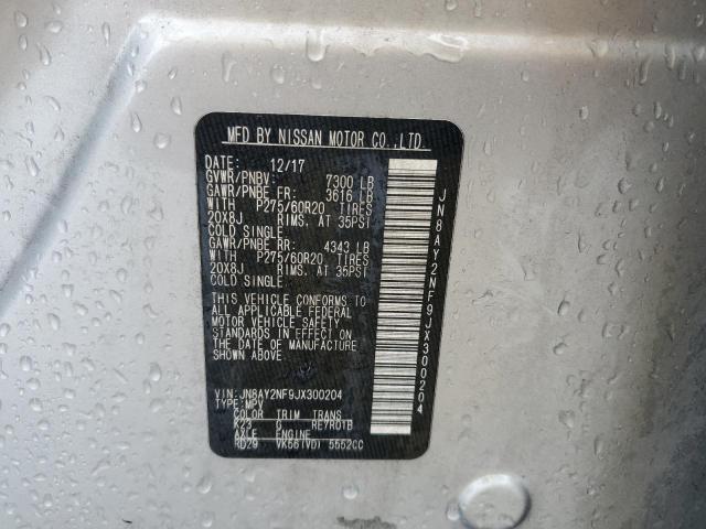 JN8AY2NF9JX300204 - 2018 NISSAN ARMADA PLATINUM SILVER photo 13