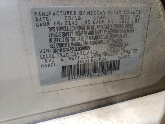 3N1AB7AP2JL639085 - 2018 NISSAN SENTRA S SILVER photo 13