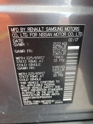 KNMAT2MV5HP554554 - 2017 NISSAN ROGUE S GRAY photo 13
