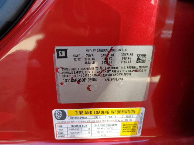 1G11D5RR6DF105984 - 2013 CHEVROLET MALIBU 1LT 栗色 照片 12