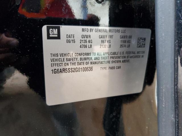 1G6AR5SS2G0100636 - 2016 CADILLAC CTS LUXURY COLLECTION BLACK photo 12