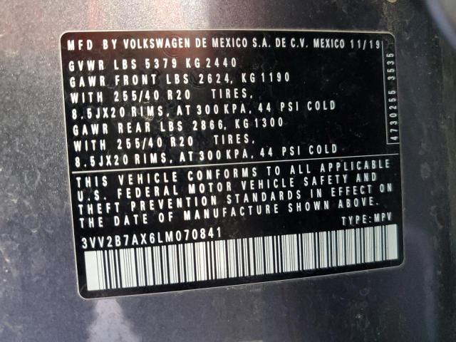3VV2B7AX6LM070841 - 2020 VOLKSWAGEN TIGUAN SE Grau Foto 13
