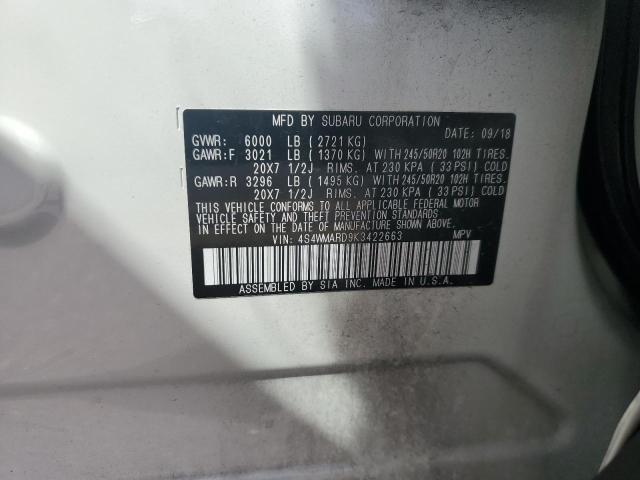 4S4WMARD9K3422663 - 2019 SUBARU ASCENT TOURING 白色 照片 12