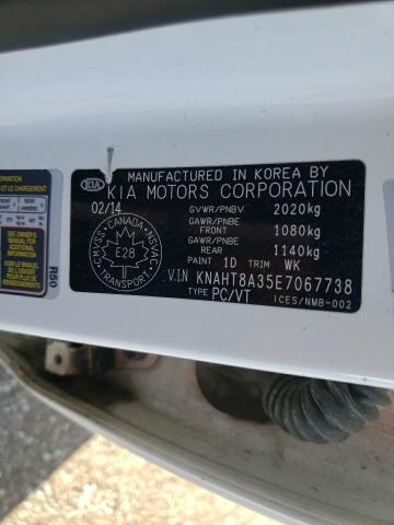 KNAHT8A35E7067738 - 2014 KIA RONDO WHITE photo 12