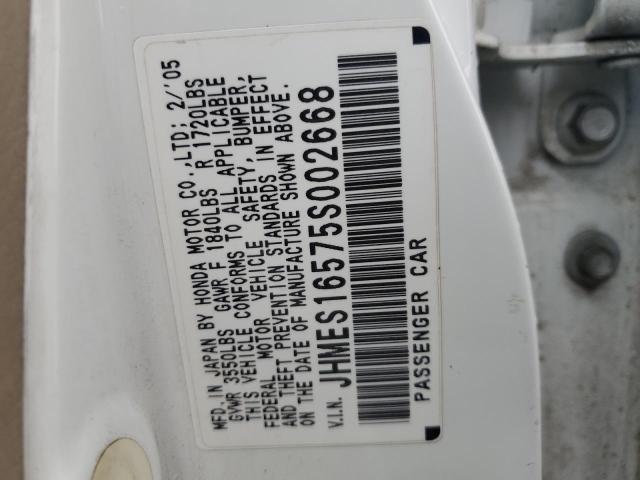 JHMES16575S002668 - 2005 HONDA CIVIC LX WHITE photo 13