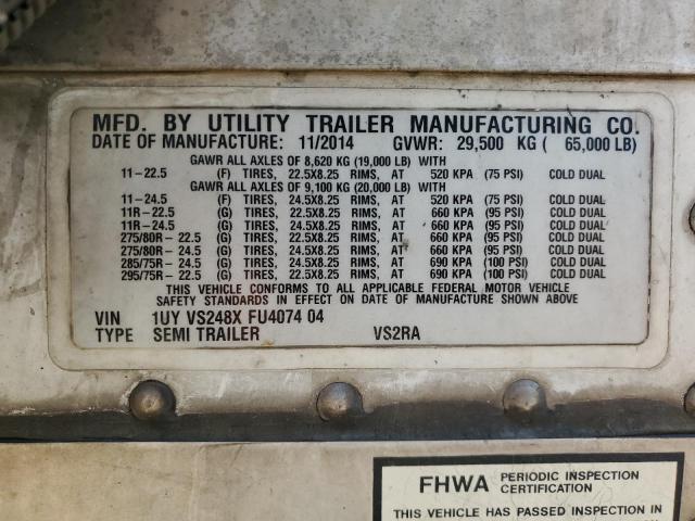 1UYVS248XFU407404 - 2015 UTILITY VS2RA Ağ foto 10