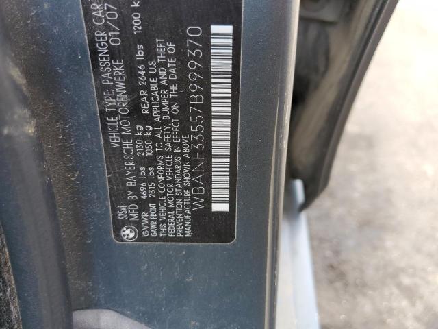 WBANF33557B999370 - 2007 BMW 525 XI GRAY photo 13