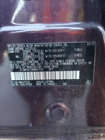 2T3WFREV3HW347024 - 2017 TOYOTA RAV4 XLE MAROON photo 13