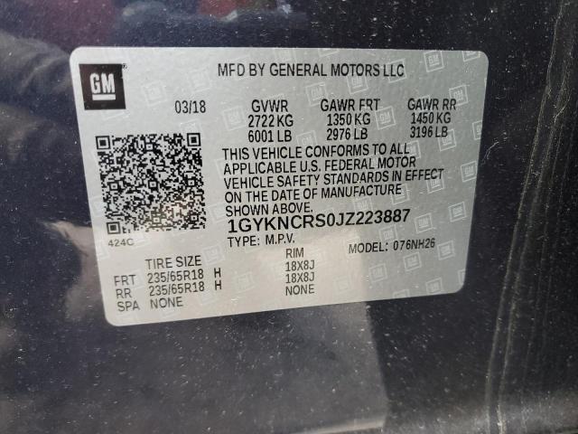 1GYKNCRS0JZ223887 - 2018 CADILLAC XT5 LUXURY BLUE photo 14