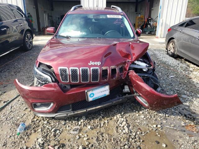 1C4PJLDB3KD376390 - 2019 JEEP CHEROKEE LIMITED BURGUNDY photo 5