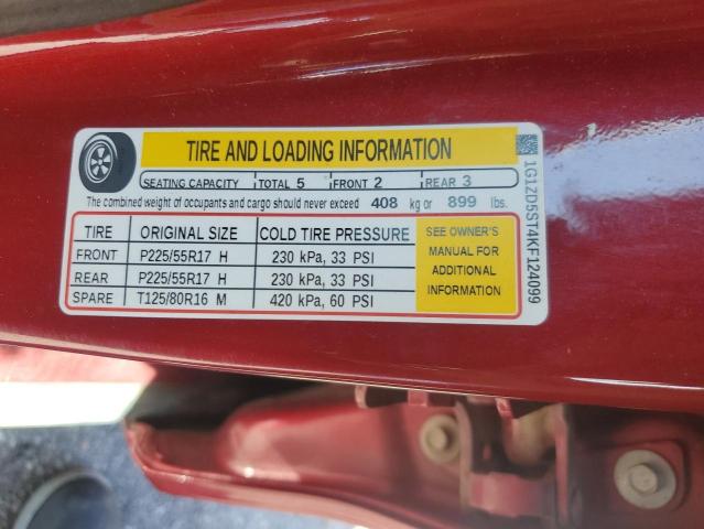 1G1ZD5ST4KF124099 - 2019 CHEVROLET MALIBU LT Qəhvəyi foto 12