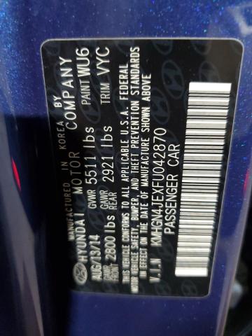 KMHGN4JEXFU042870 - 2015 HYUNDAI GENESIS 3.8L ლურჯი ფოტო 12