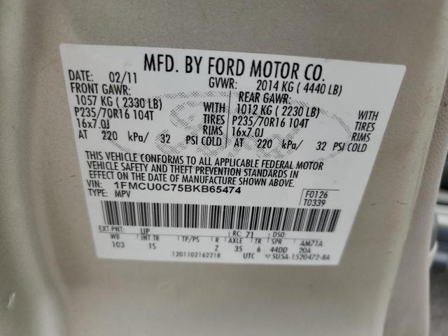 1FMCU0C75BKB65474 - 2011 FORD ESCAPE XLS 棕色 照片 14