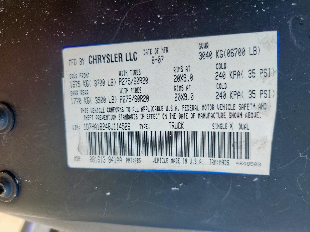 1D7HA18248J114526 - 2008 DODGE RAM 1500 ST BLUE photo 13