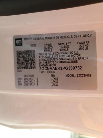 3GCNAAEK1PG339732 - 2023 CHEVROLET SILVERADO C1500 WHITE photo 12
