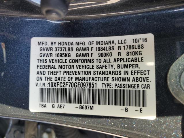 19XFC2F70GE097851 - 2016 HONDA CIVIC EX 石墨色 照片 13