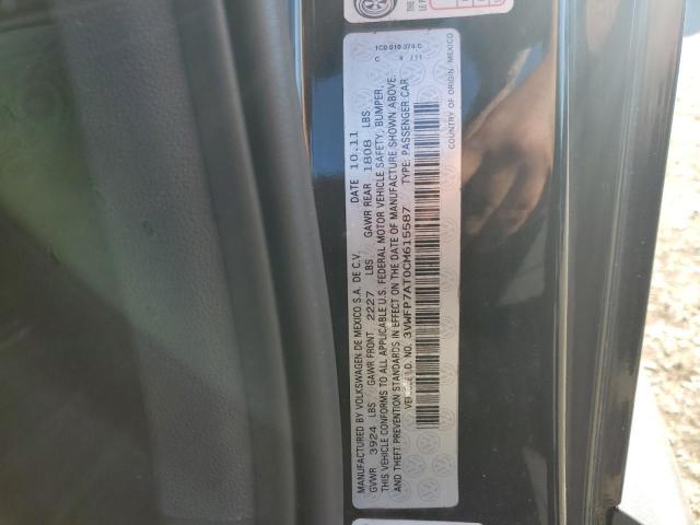 3VWFP7AT0CM615587 - 2012 VOLKSWAGEN BEETLE BLACK photo 12