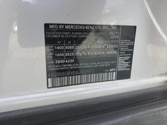 4JGBB8GBXBA702571 - 2011 MERCEDES-BENZ ML 350 4MATIC SILVER photo 13
