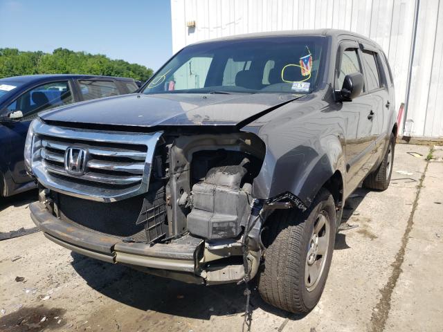 5FNYF3H27CB032944 - 2012 HONDA PILOT LX GRAY photo 2