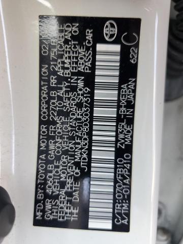 JTDKN3DP8D3037319 - 2013 TOYOTA PRIUS PLUG WHITE photo 13