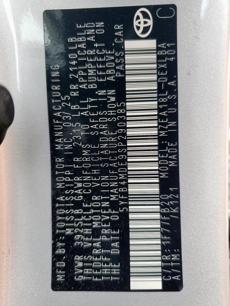 5YFB4MDE9SP290385 - 2025 TOYOTA COROLLA LE SILVER photo 14