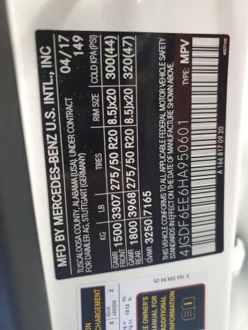 4JGDF6EE6HA950601 - 2017 MERCEDES-BENZ GLS 450 4MATIC WHITE photo 13