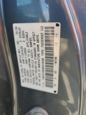 1HGCS12828A018328 - 2008 HONDA ACCORD EXL 银色 照片 12