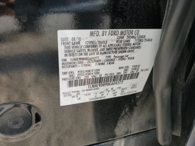 1LNHL9DR9BG604272 - 2011 LINCOLN MKS BLACK photo 12