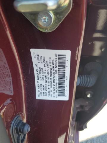 1HGCR2F89HA143662 - 2017 HONDA ACCORD EXL BURGUNDY photo 12