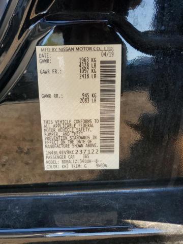 1N4BL4EV9KC237122 - 2019 NISSAN ALTIMA SL 黑色 照片 13