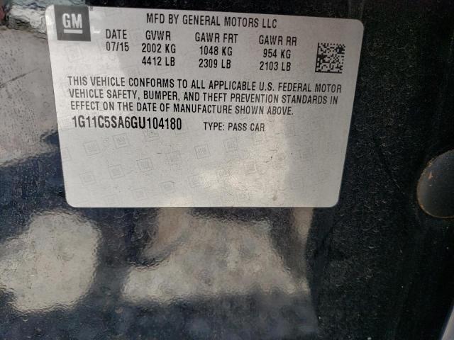 1G11C5SA6GU104180 - 2016 CHEVROLET MALIBU LIM LT 黑色 照片 12