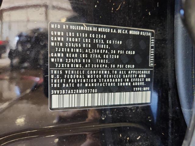 3VV3B7AX2RM097760 - 2024 VOLKSWAGEN TIGUAN SE შავი ფოტო 13