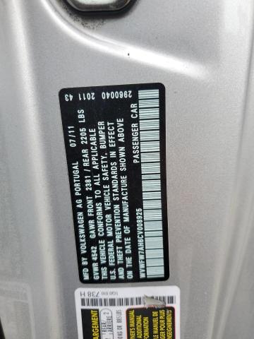 WVWFW7AH6CV008925 - 2012 VOLKSWAGEN EOS LUX ვერცხლისფერი ფოტო 13