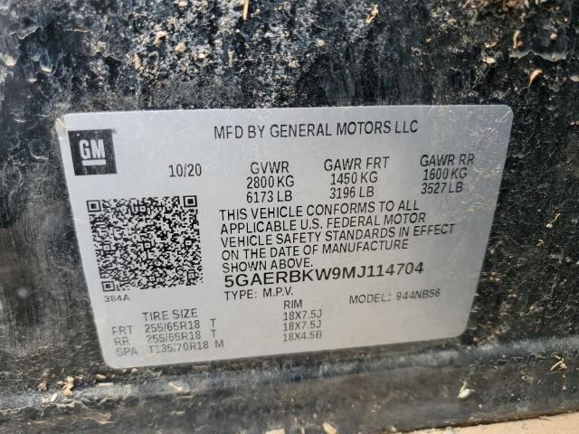 5GAERBKW9MJ114704 - 2021 BUICK ENCLAVE ESSENCE BLACK photo 13