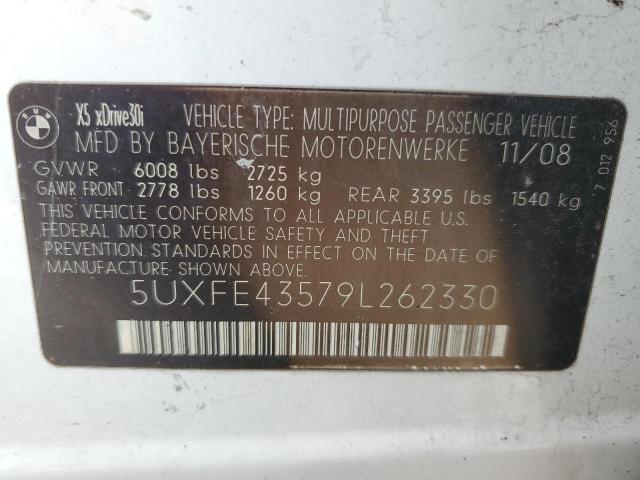 5UXFE43579L262330 - 2009 BMW X5 XDRIVE30I WHITE photo 14