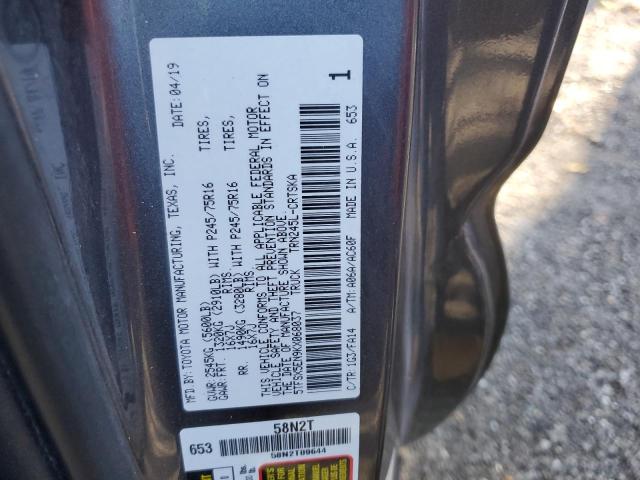 5TFSX5EN9KX068037 - 2019 TOYOTA TACOMA ACCESS CAB ნაცრისფერი ფოტო 12