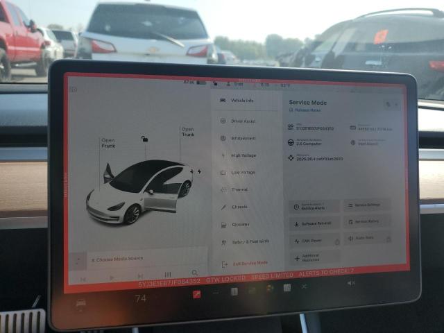 5YJ3E1EB7JF084352 - 2018 TESLA MODEL 3 أبيض صورة 9