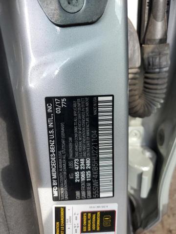 55SWF4KB5HU221104 - 2017 MERCEDES-BENZ C 300 4MATIC SILVER photo 12