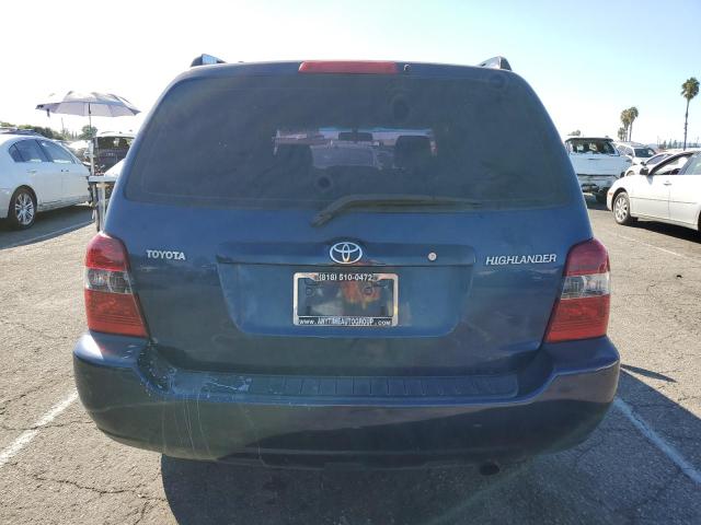 JTEGD21A360153031 - 2006 TOYOTA HIGHLANDER BLUE photo 6